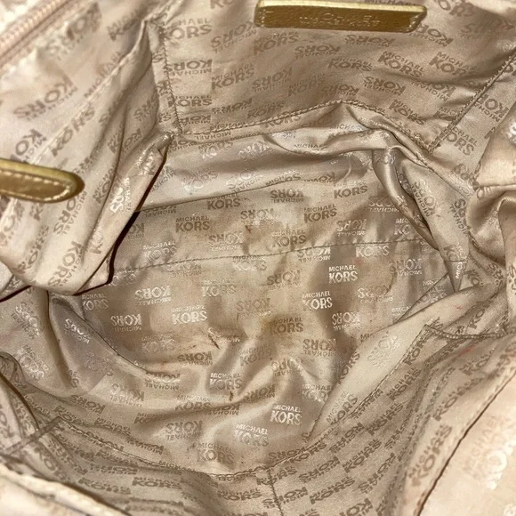 MK Michael KORS GOLD LEATHER SHOULDERBAG